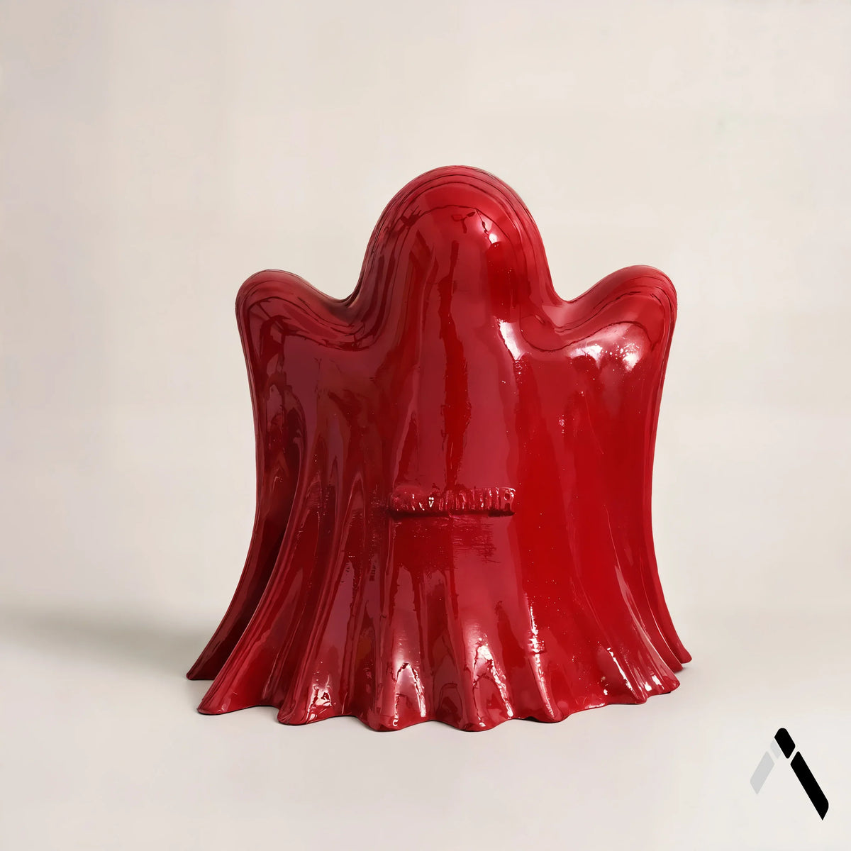 Scarlet Ghost Sculpture Crimson Red Gloss Haunted Pop Art | Archadia