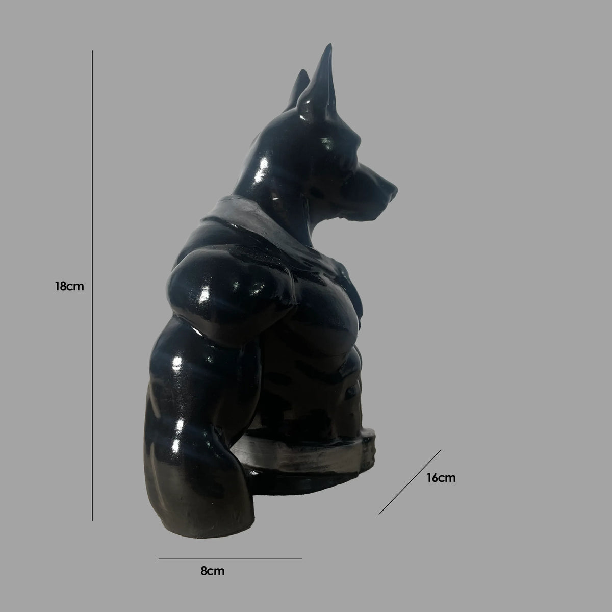 Egyptian Warrior Anubis Dog Bust | Gloss Jet Black | Mythology Collectible India