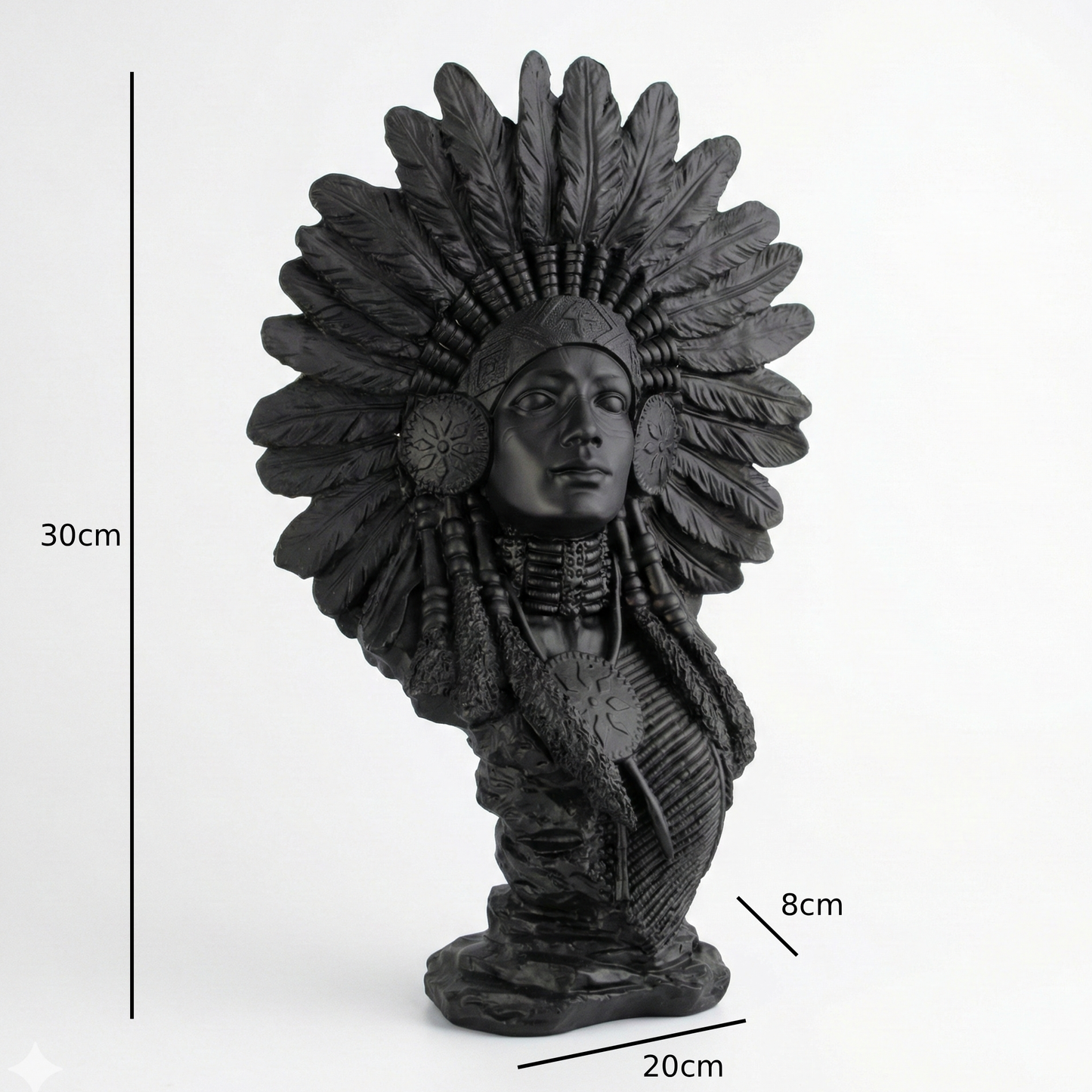 Native American Indian Girl Bust Sculpture