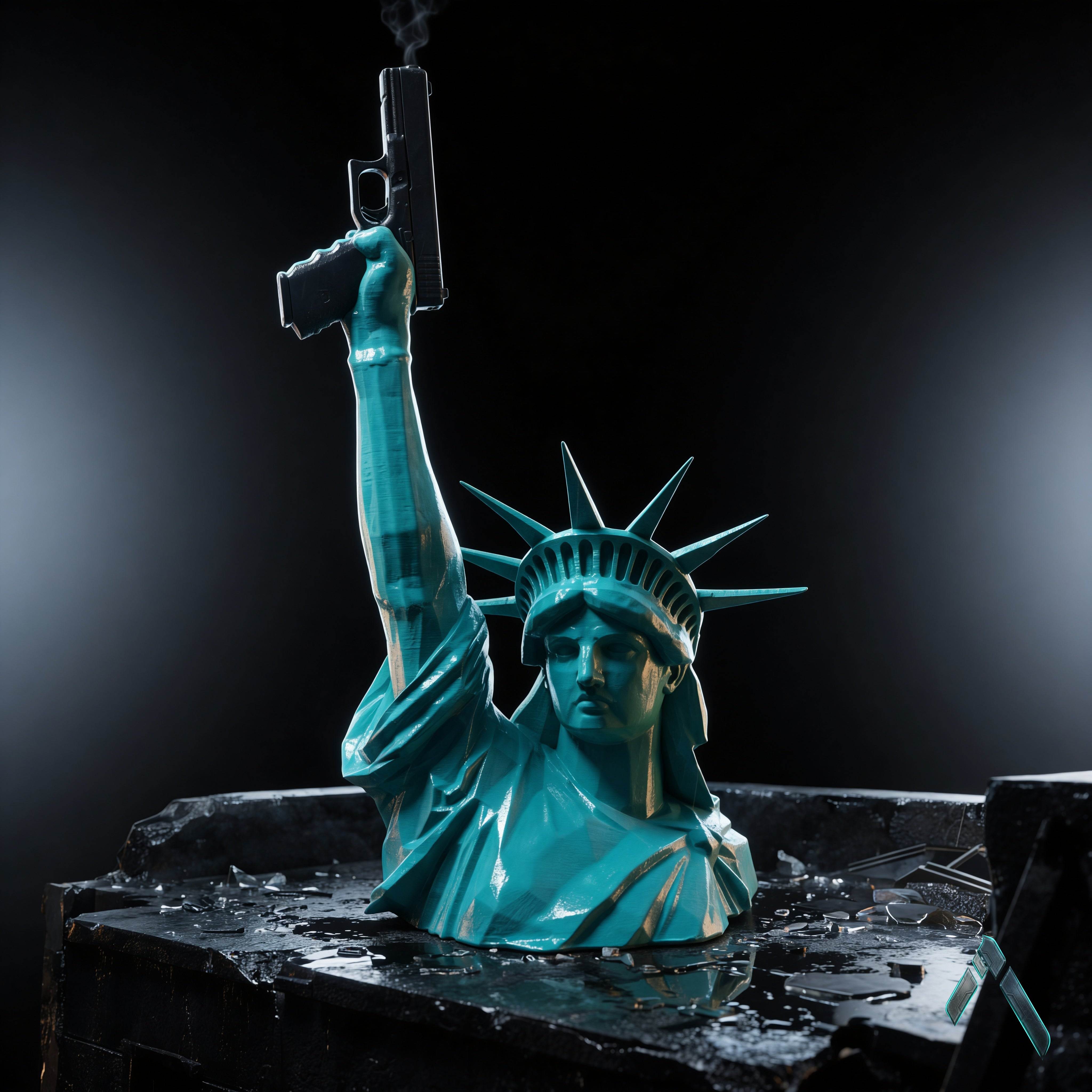 激レア　ドルガバ　Statue of Liberty tanktop Statue of Liberty Remix Sculpture | Teal Gloss Finish | Pop