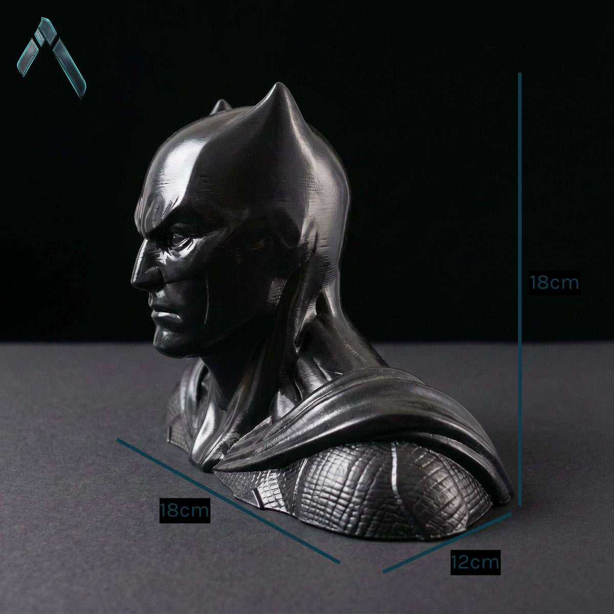 Batman Dark Knight Bust Sculpture | Premium Glossy Black | DC Collectible