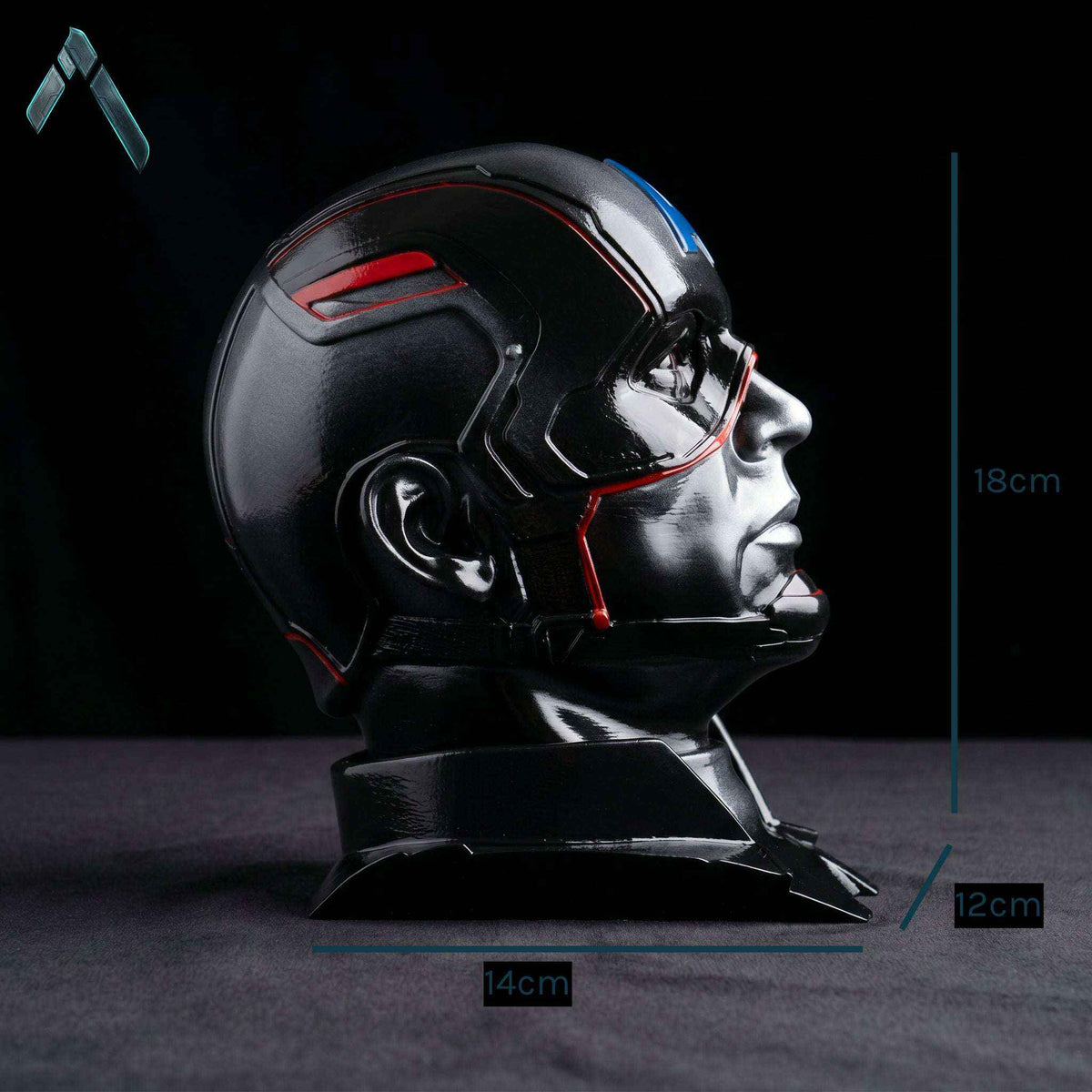 Captain America Helmet Head Bust | Matte Resin Marvel Collectible | Archadia