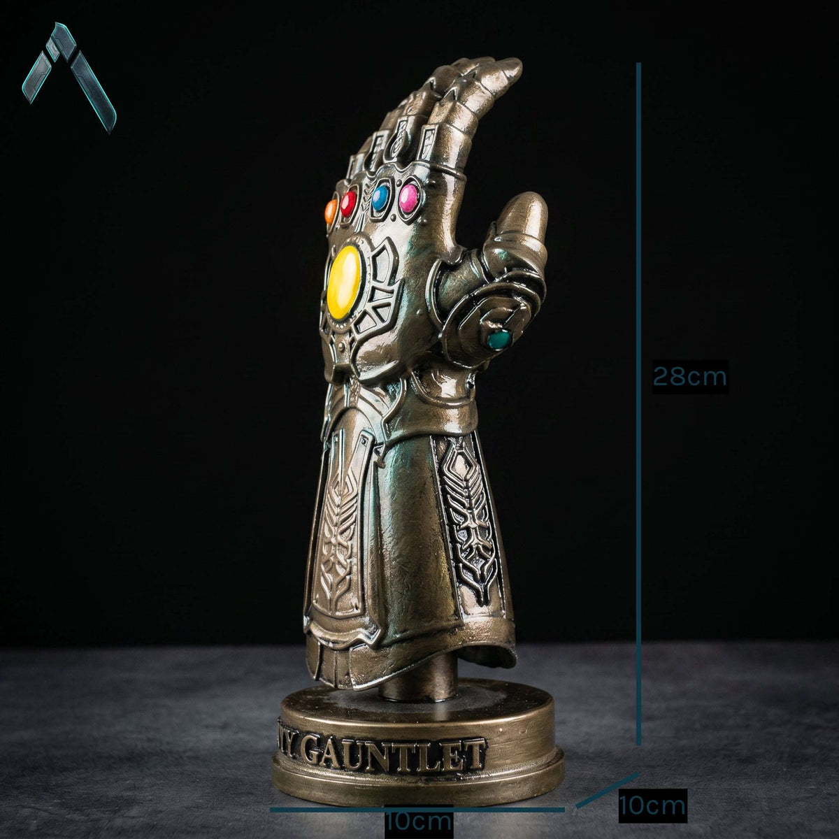 Thanos Infinity Gauntlet Sculpture Gold Bronze All Six Stones | Archadia