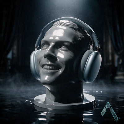 Ronaldo Head Headphone Stand Chrome Silver Gaming Sport | Archadia