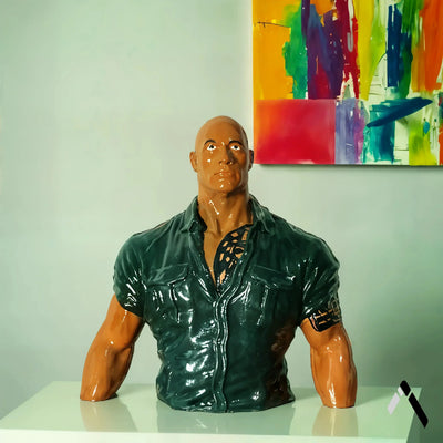 Dwayne The Rock Jumanji Bust Sculpture Muscular Bravestone | Archadia