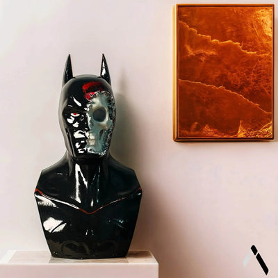 Demon Batman Skull Bust | Gloss Jet Black Finish | DC Dark Horror Collectible