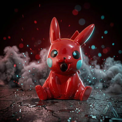 Pikachu Remix Sculpture | Crimson Red Gloss | Limited Edition Pokemon Collectible India