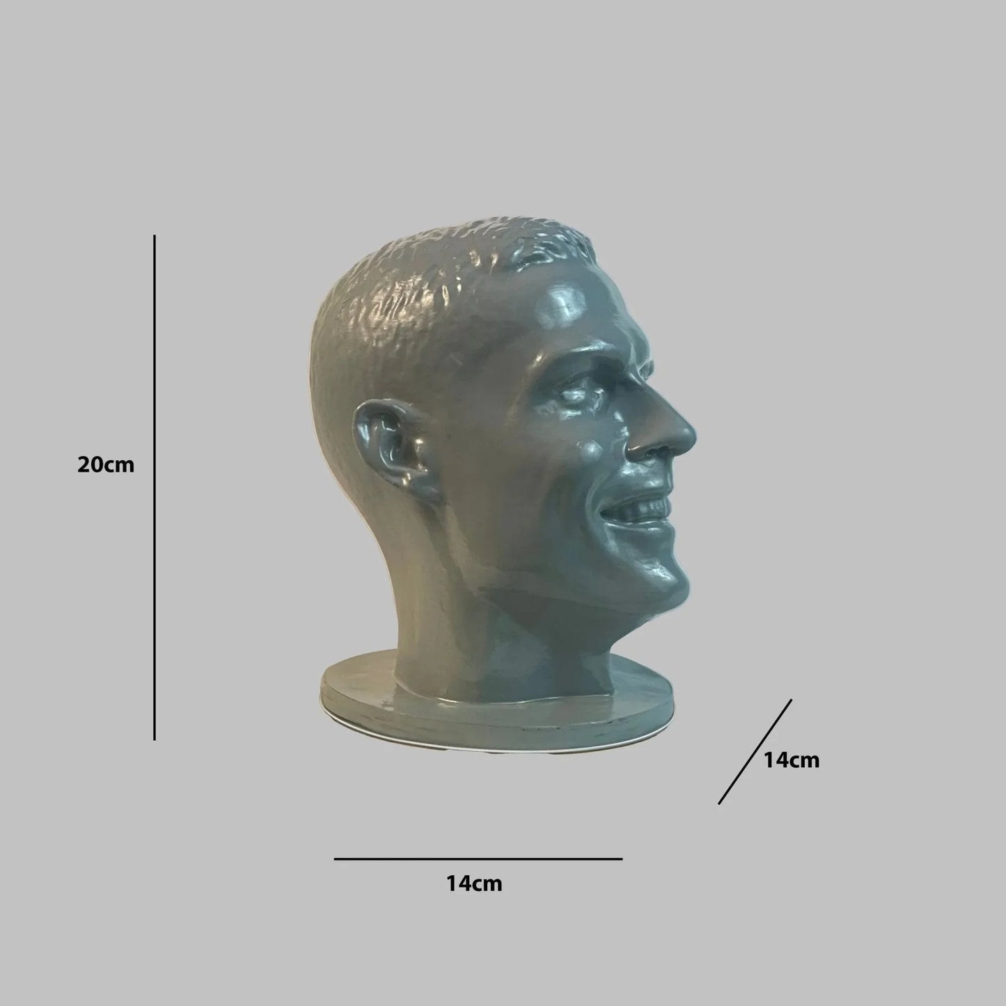 Ronaldo Head Headphone Stand Chrome Silver Gaming Sport | Archadia