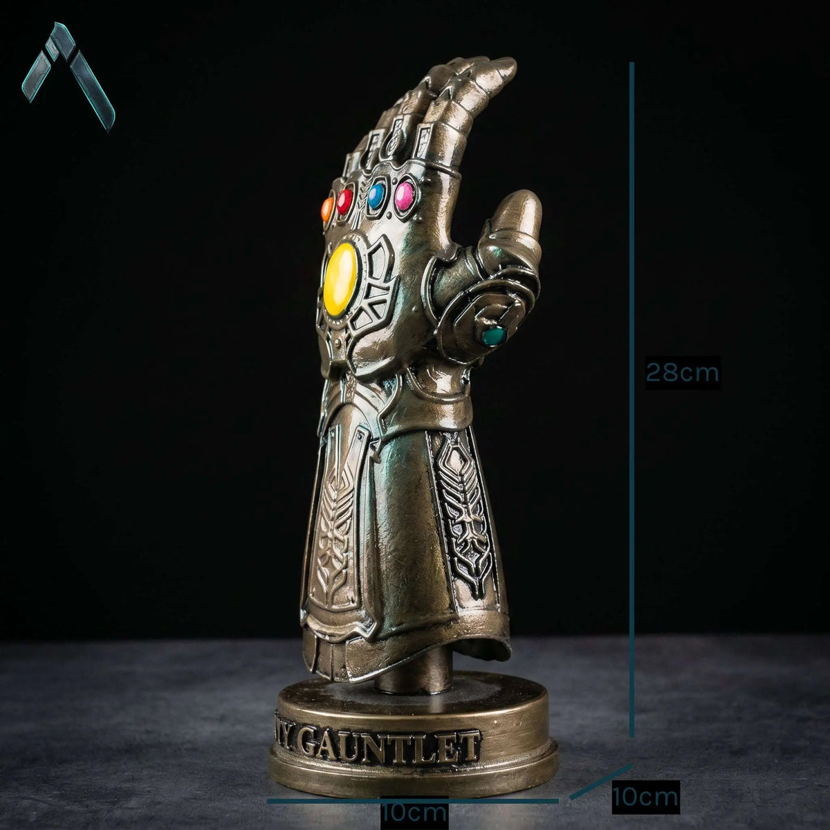 Thanos Infinity Gauntlet Sculpture Gold Bronze All Six Stones | Archadia