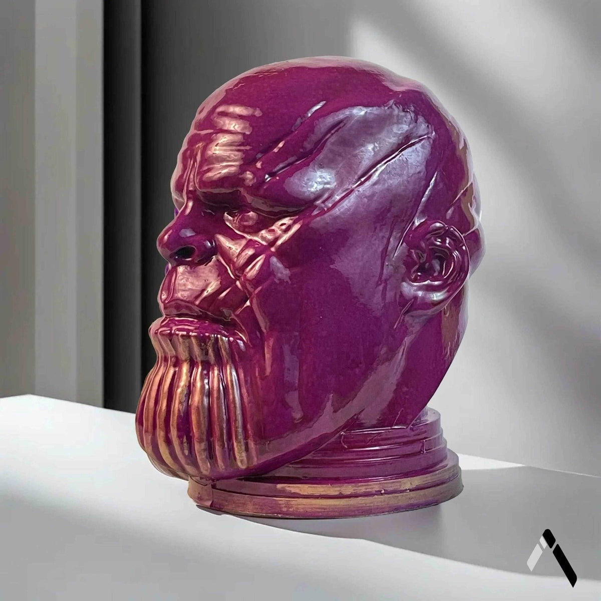 Thanos Head Sculpture Purple Gloss Marvel Villain Collectible | Archadia