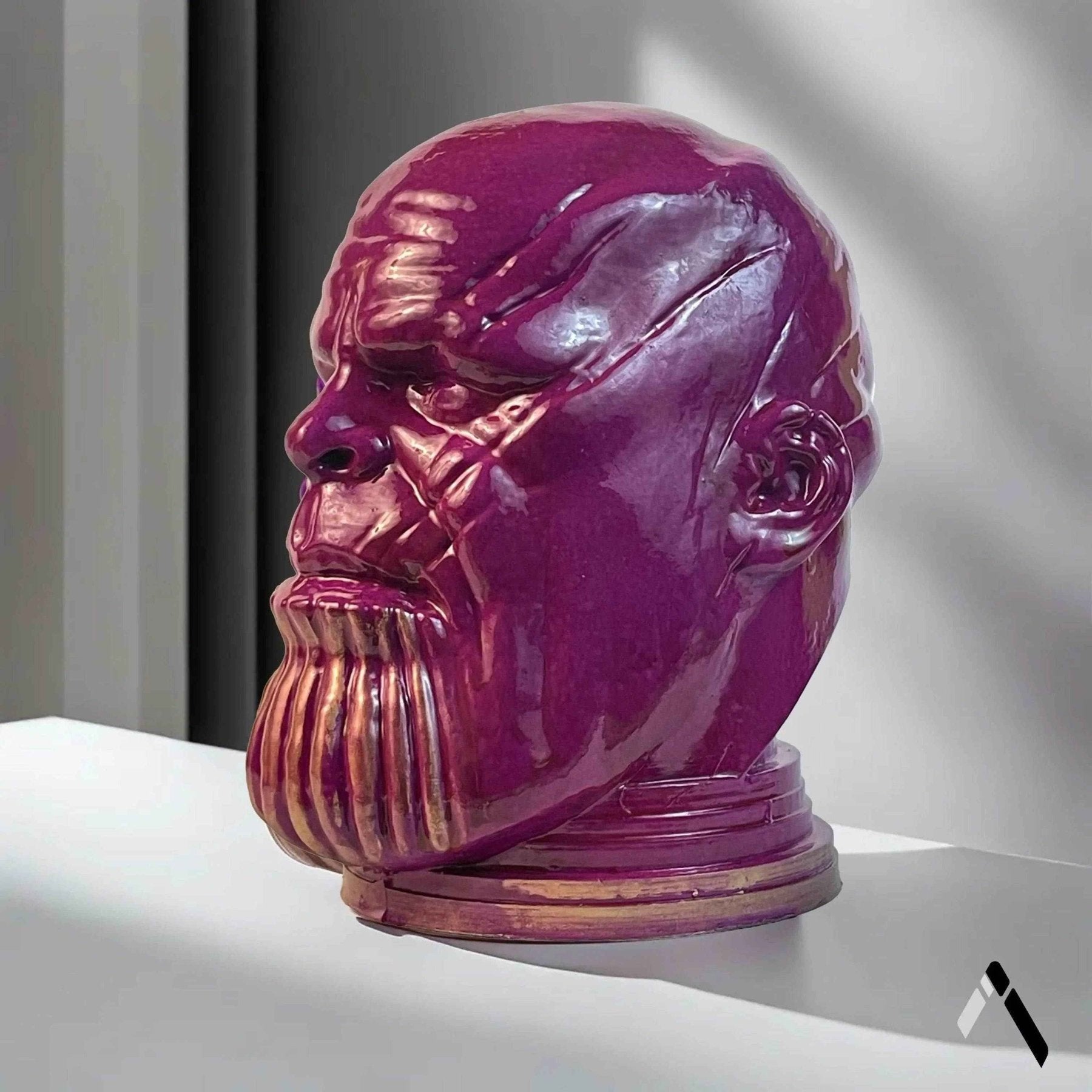 Thanos Head Sculpture Purple Gloss Marvel Villain Collectible | Archadia
