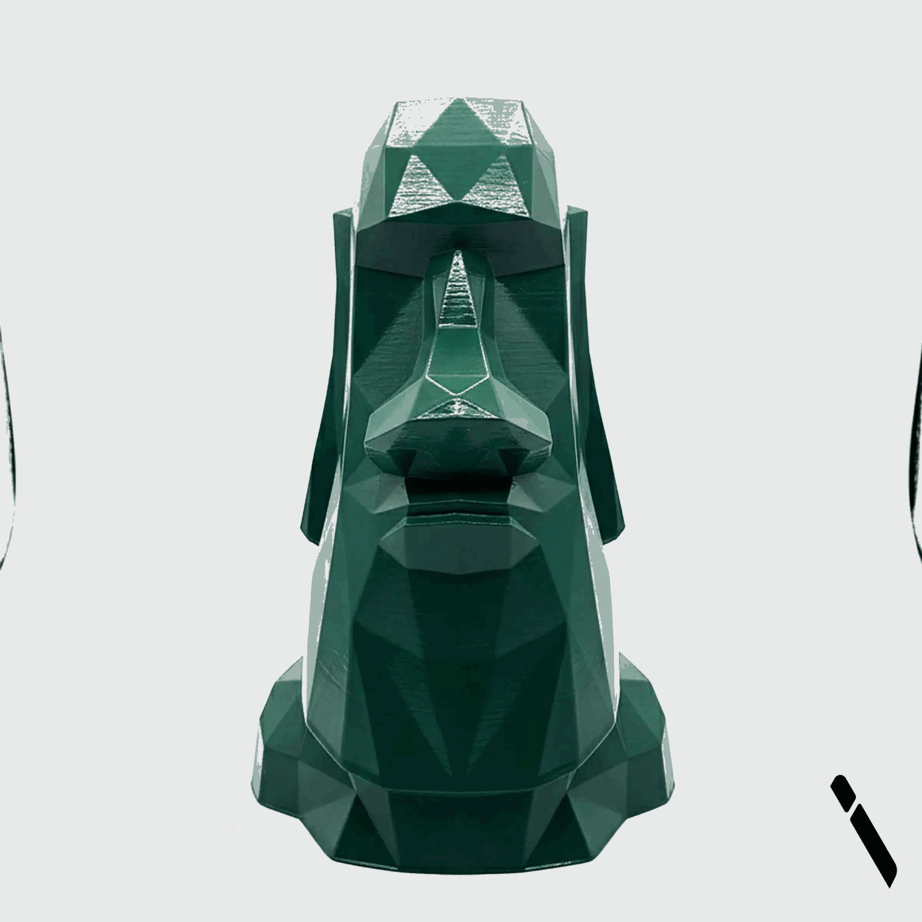 Moai Head Low Poly Geometric Easter Island Statue Green | Archadia