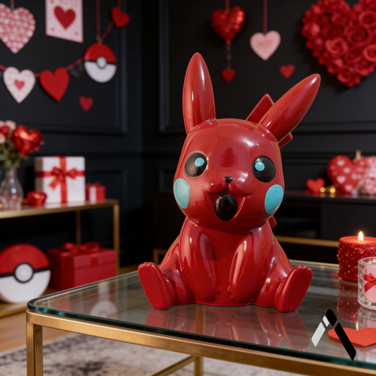 Red pikachu sculpture