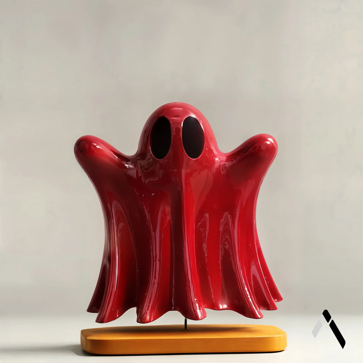 Scarlet Ghost Sculpture Crimson Red Gloss Haunted Pop Art | Archadia