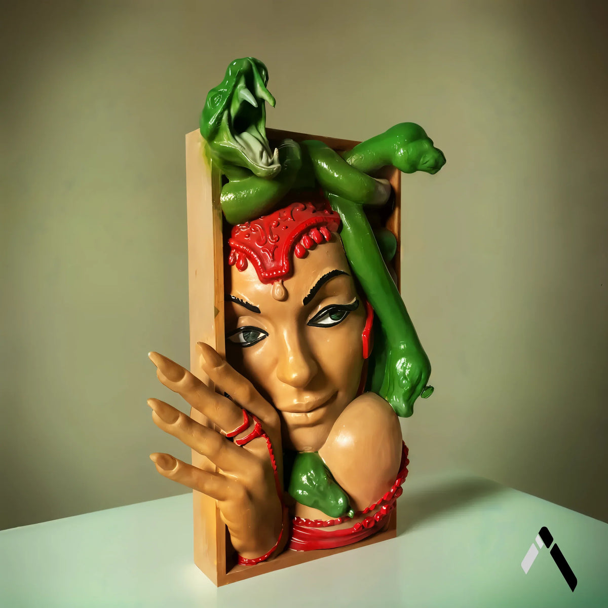 Medusa Book Nook Wall Sculpture Snake Hair Greek Myth | Archadia