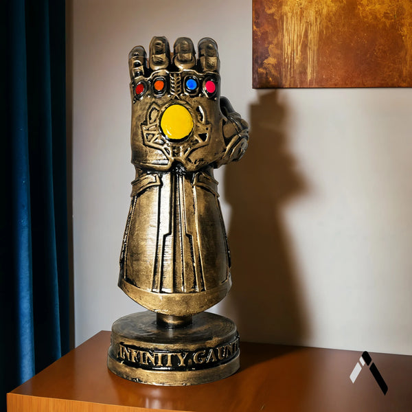 Thanos Infinity Gauntlet Sculpture Gold Bronze All Six Stones | Archadia