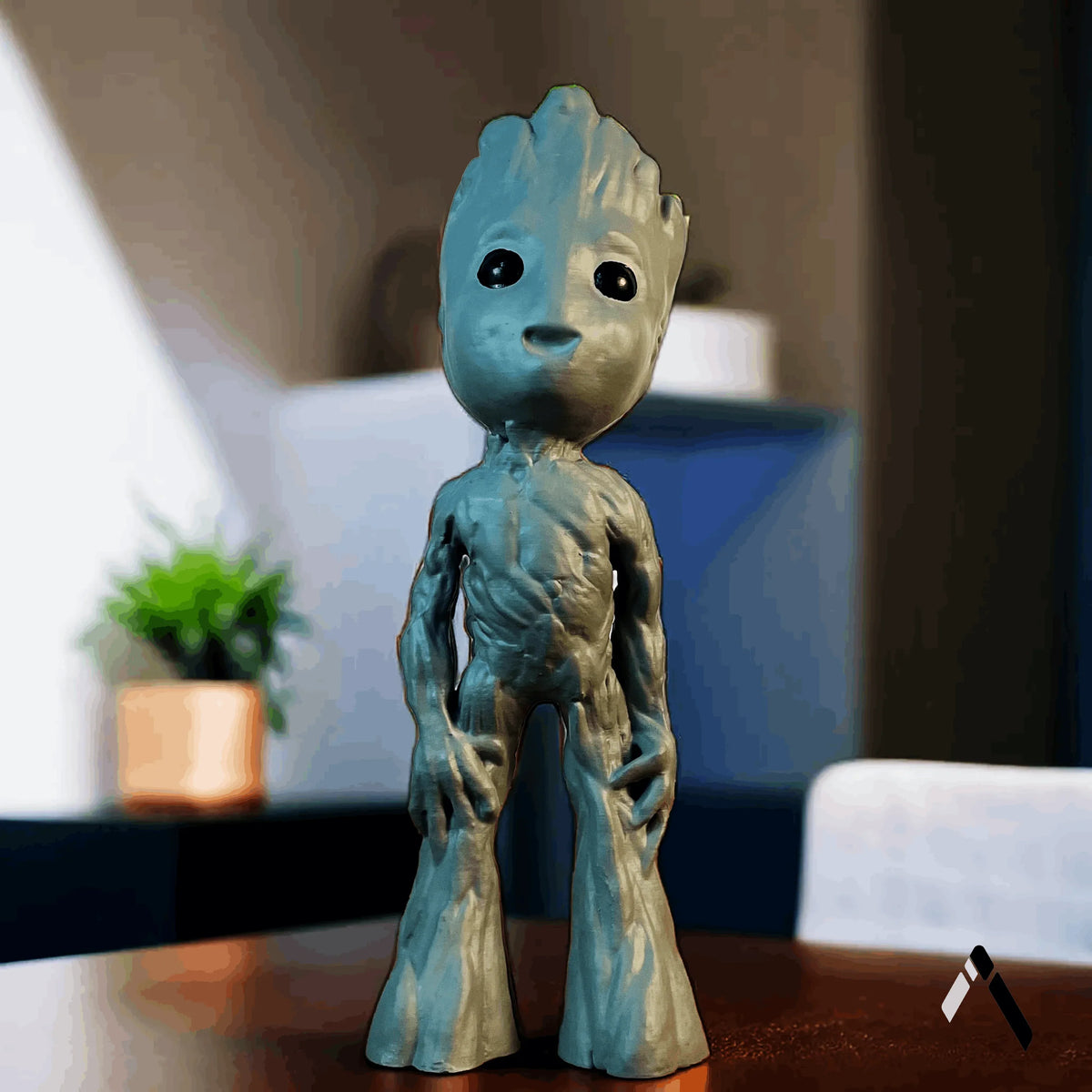Baby Groot Standing Statue Blue Teal Guardians Galaxy — Marvel Collectible India | Archadia Decors