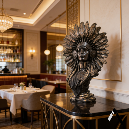 Native American Indian Girl Bust Sculpture