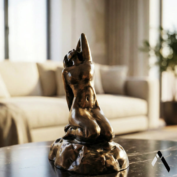 Nude Goddess Kneeling Sculpture | Antique Bronze Fine Art | Archadia