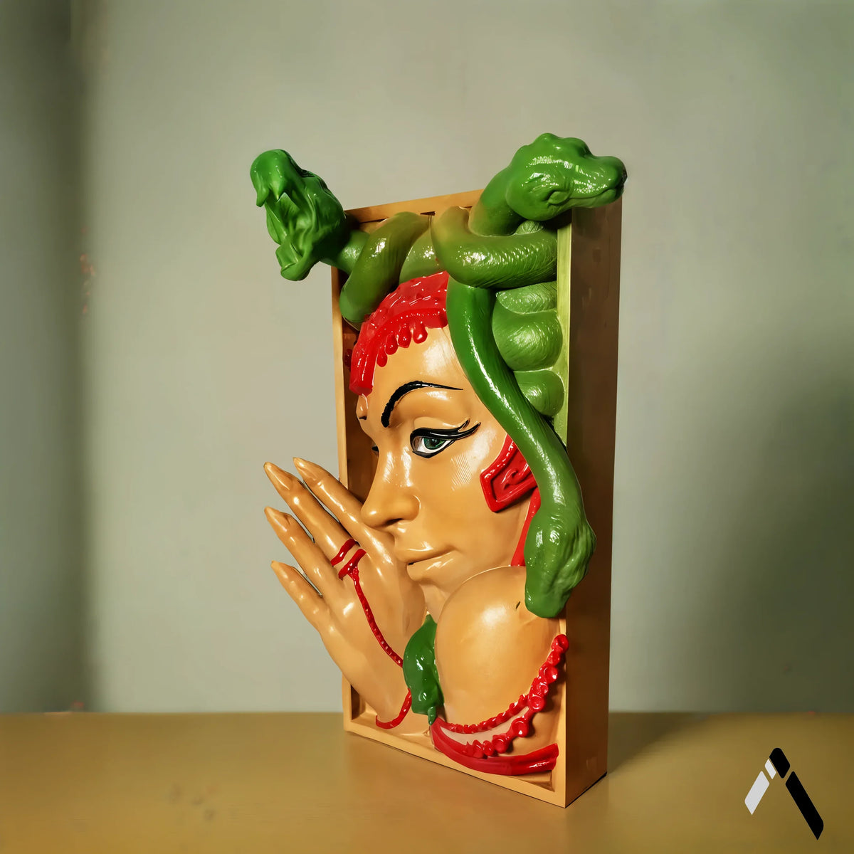 Medusa Book Nook Wall Sculpture Snake Hair Greek Myth | Archadia
