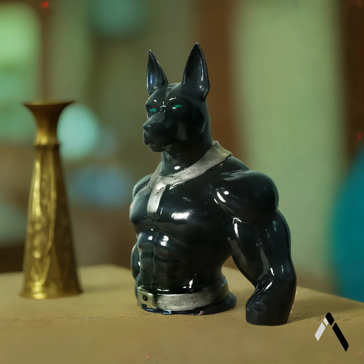 Egyptian Warrior Anubis Dog Bust | Gloss Jet Black | Mythology Collectible India