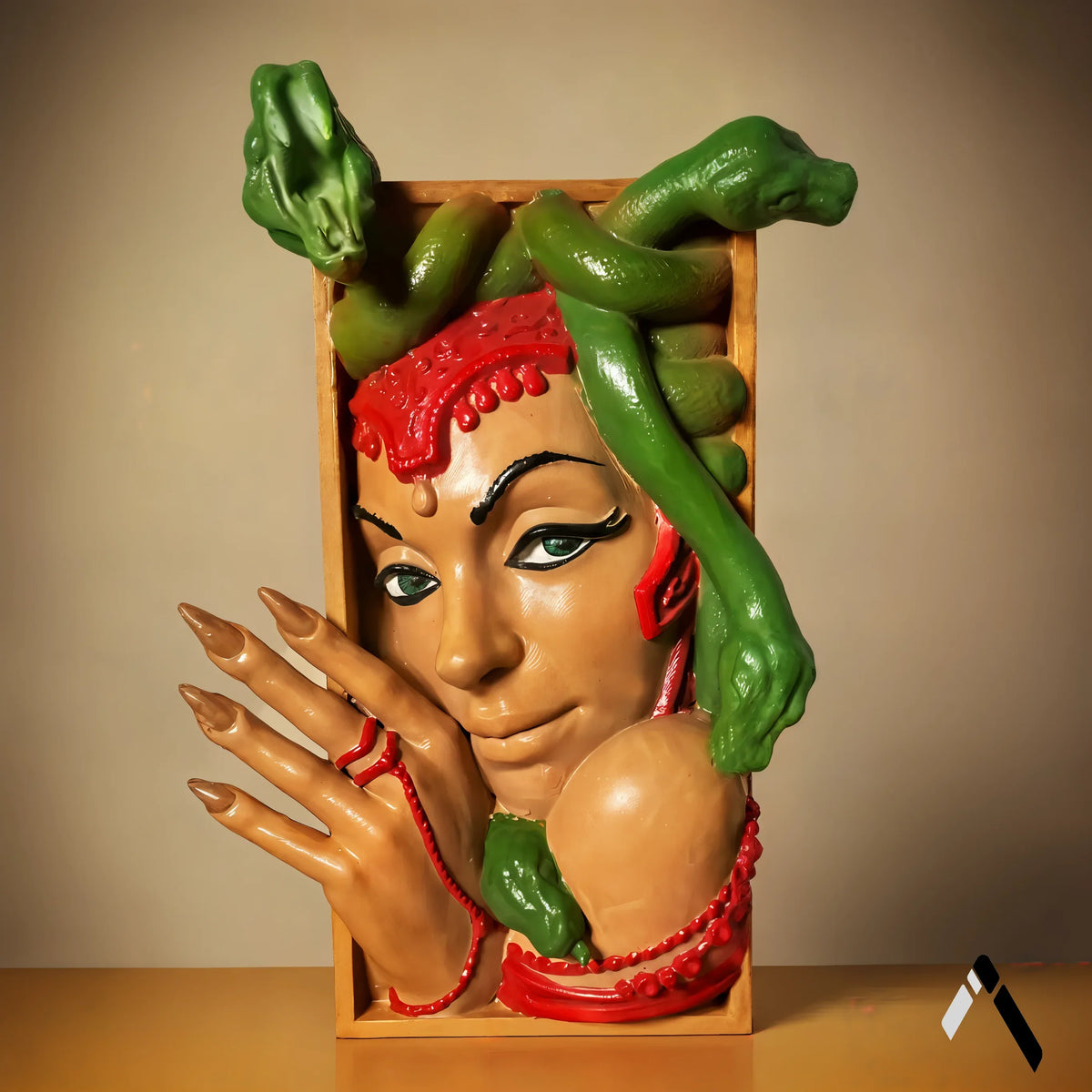 Medusa Book Nook Wall Sculpture Snake Hair Greek Myth — Collectible India | Archadia Decors