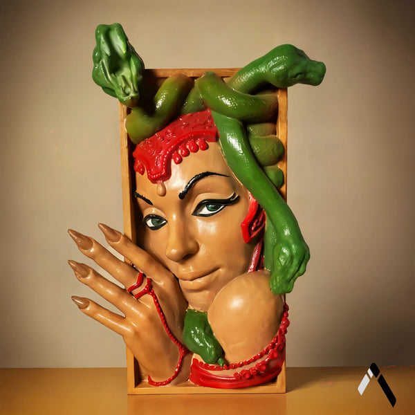 Medusa Book Nook Wall Sculpture Snake Hair Greek Myth — Collectible India | Archadia Decors
