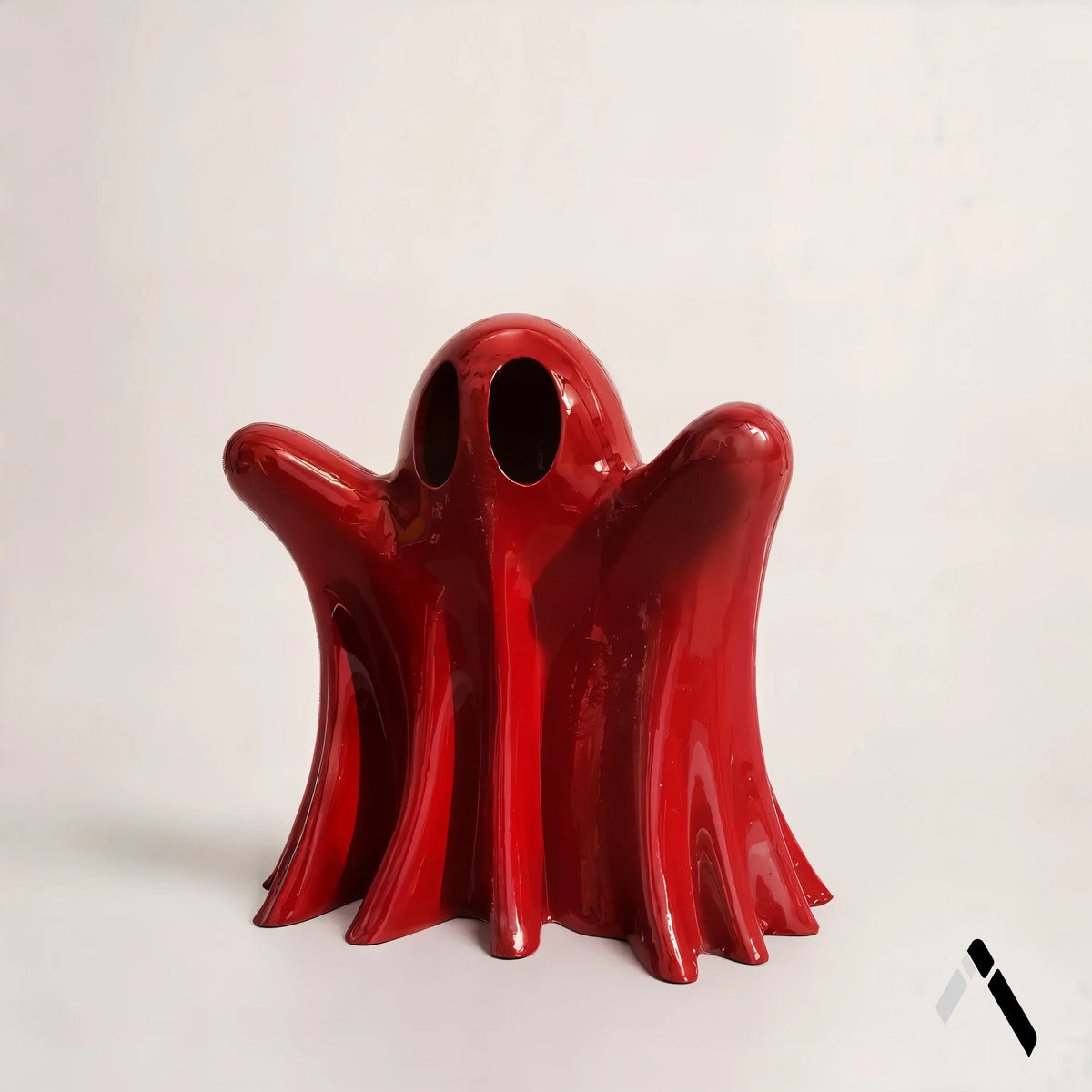 Scarlet Ghost Sculpture Crimson Red Gloss Haunted Pop Art | Archadia