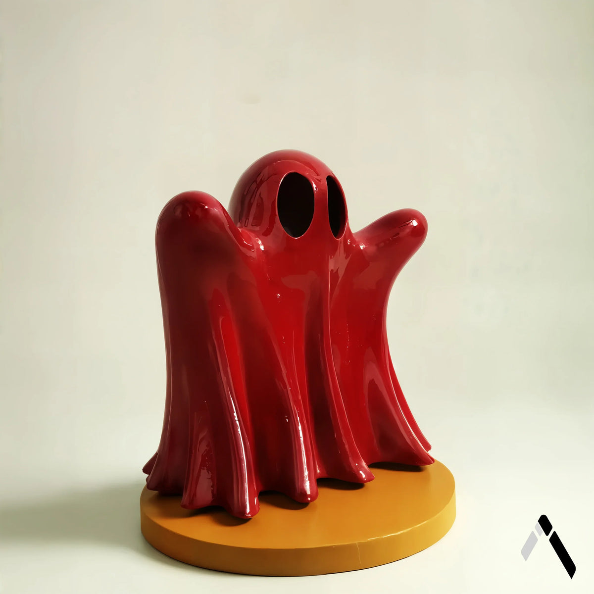 Scarlet Ghost Sculpture Crimson Red Gloss Haunted Pop Art | Archadia