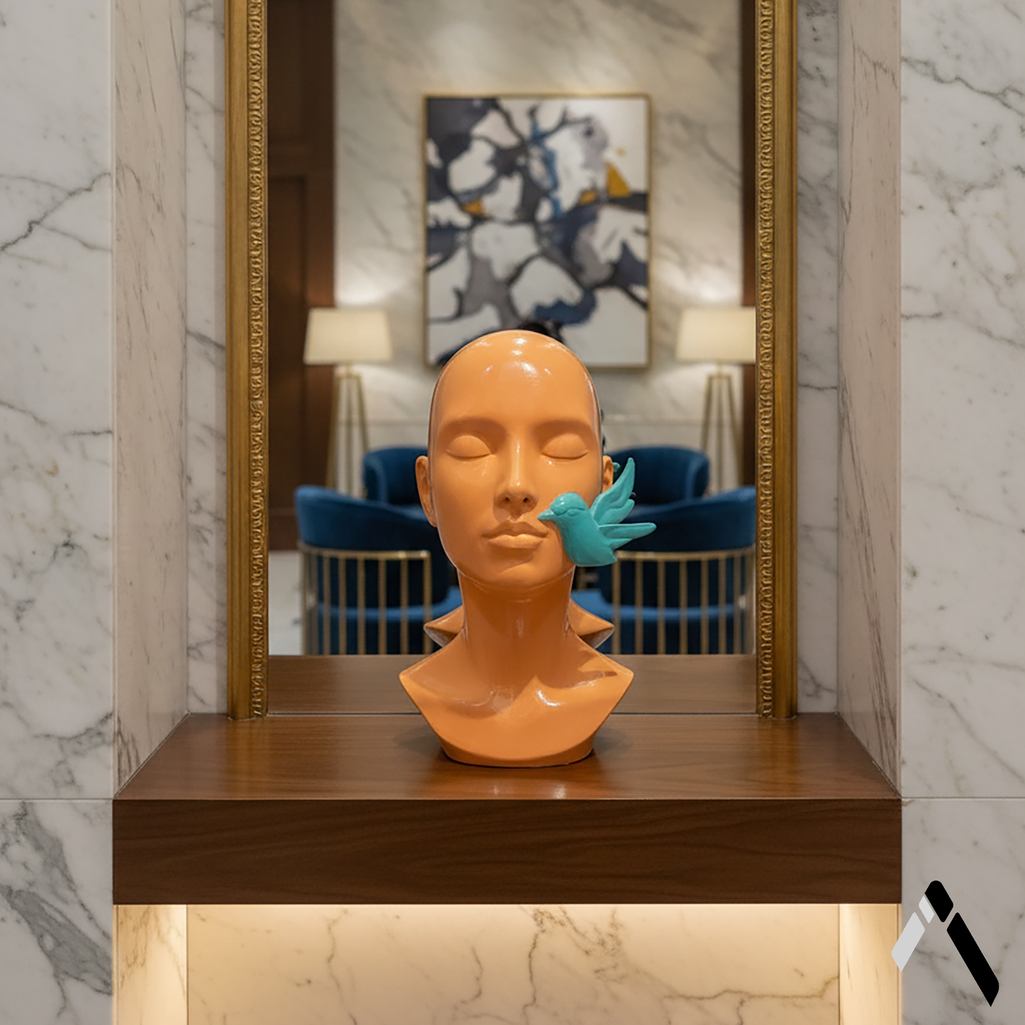 Lady Monk Head Sculpture