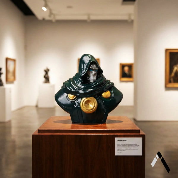 Doctor Doom Bust Figurine | Glossy Green & Gold | Marvel Comics Collectible