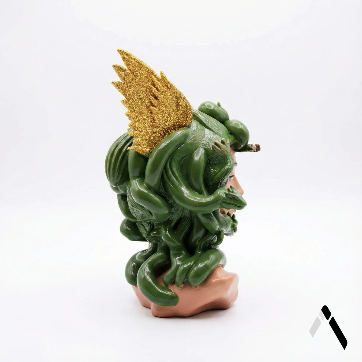 Medusa Gorgon Bust Sculpture Gold Wings Snake Hair Statue | Archadia