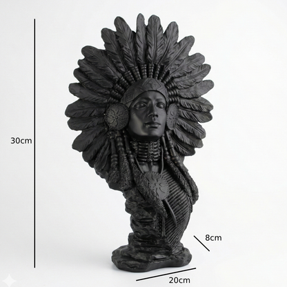 Native American Indian Girl Bust Sculpture