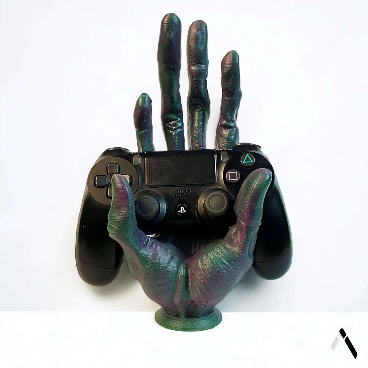 Alien Hand Controller Stand Iridescent Rainbow — Gaming Desk Collectible India | Archadia Decors