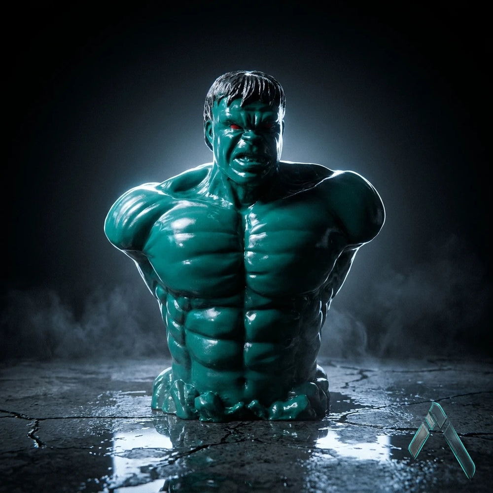 Hulk Classic Bust | Glossy Green Marvel Collector Sculpture | Archadia