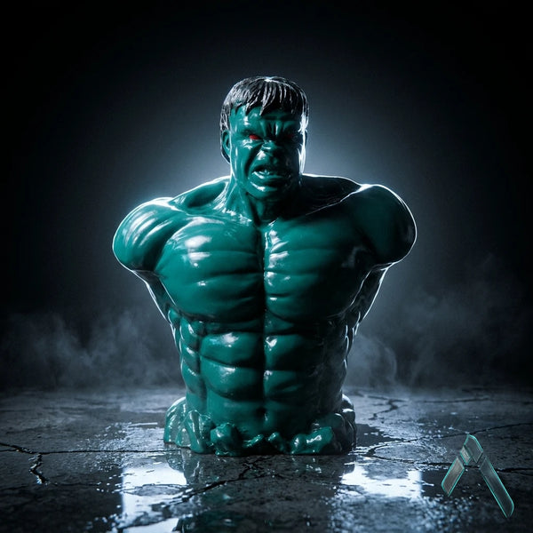 Hulk Classic Bust | Glossy Green Marvel Collector Sculpture | Archadia