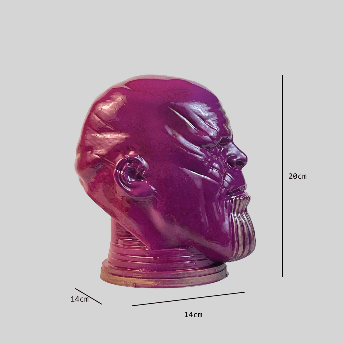 Thanos Head Sculpture Purple Gloss Marvel Villain Collectible | Archadia