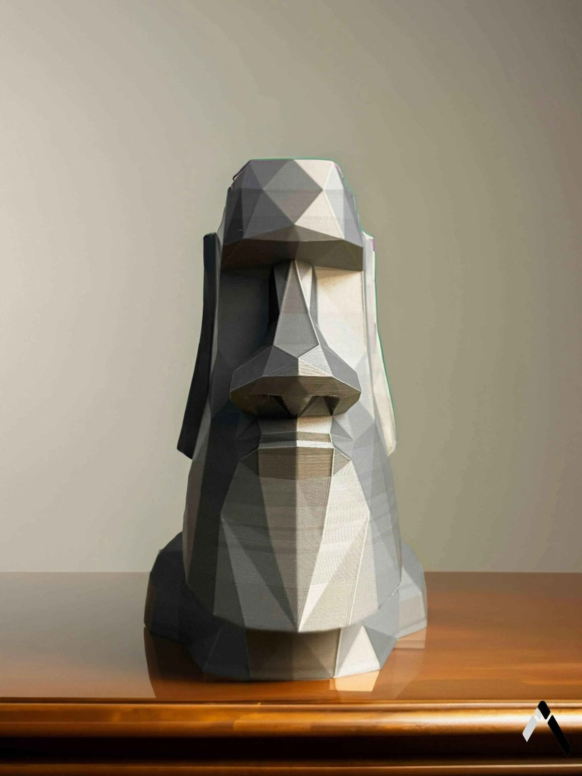 Moai Head Low Poly Geometric Easter Island Statue Green | Archadia