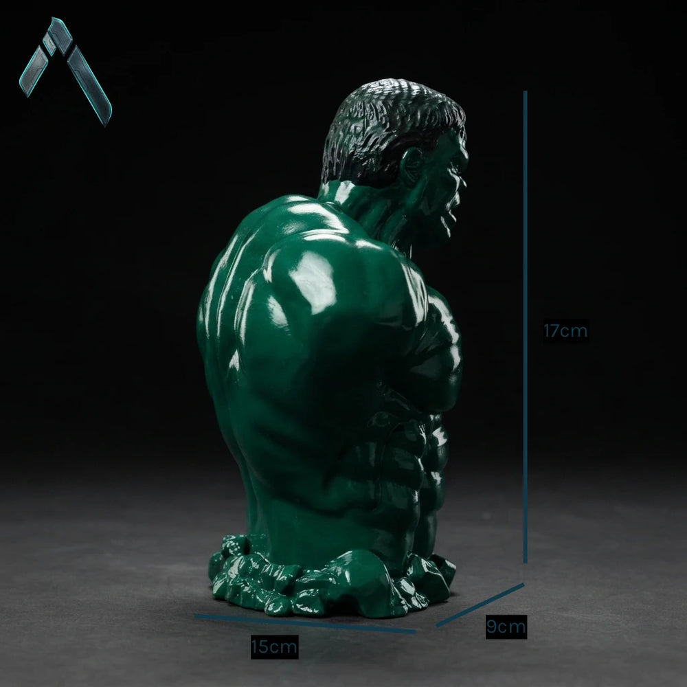 Hulk Classic Bust | Glossy Green Marvel Collector Sculpture | Archadia