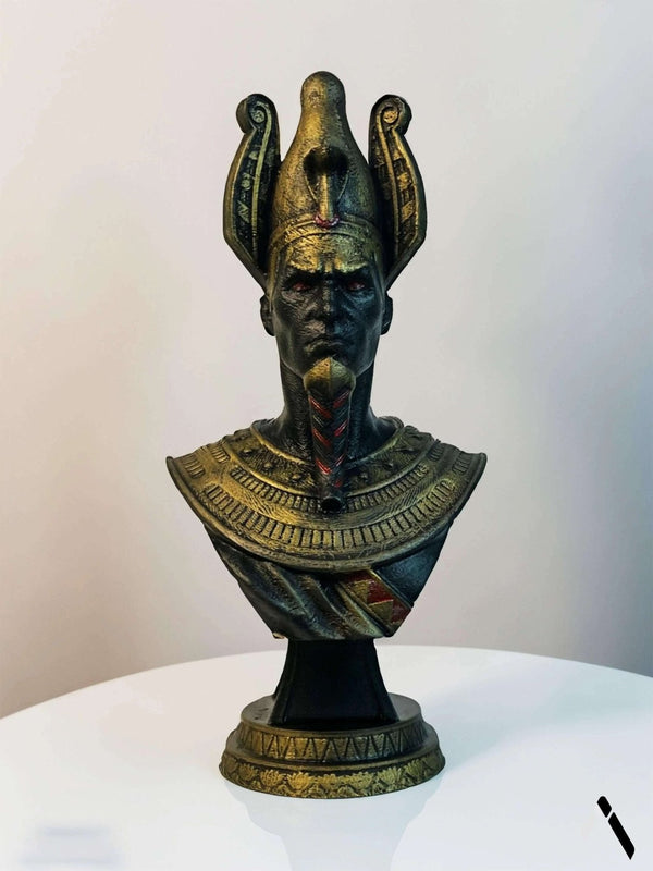 Osiris Egyptian God Bust Sculpture Gold Dark — Mythology Collectible India | Archadia Decors