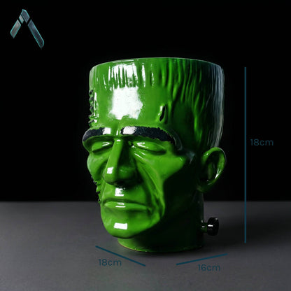 Frankenstein Headphone Stand | Gloss Green Horror Sculpture | Gaming Desk Collectible