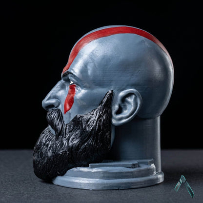 Kratos Head Sculpture with Headphone Stand | Matte Resin | God of War Collectible