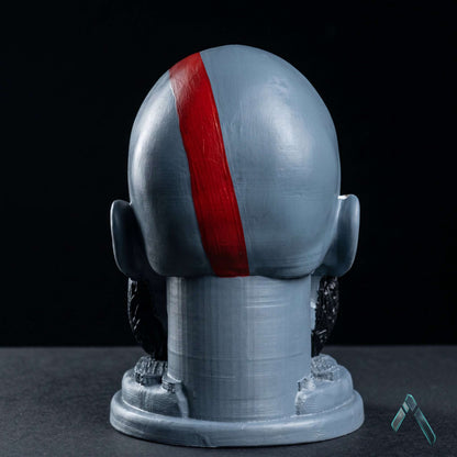 Kratos Head Sculpture with Headphone Stand | Matte Resin | God of War Collectible