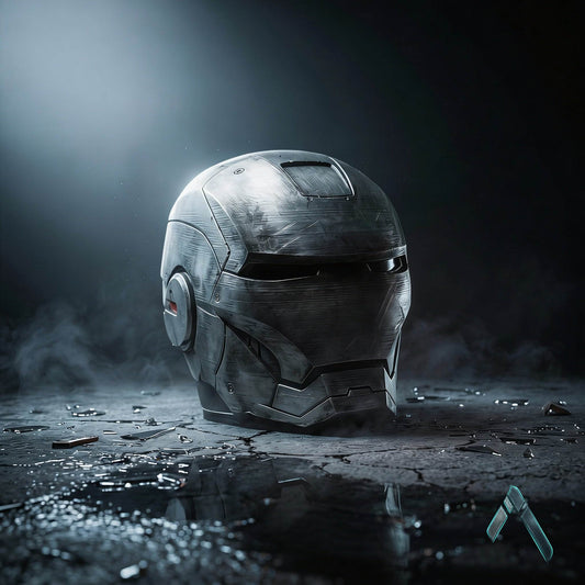 War Machine Helmet Sculpture | Battle-Worn Steel Finish | Marvel Collectible India