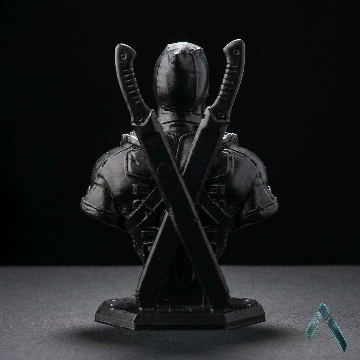 Deadpool Bust Sculpture | Matte Black & Silver Stealth Editions | Marvel Collectible