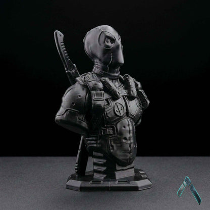 Deadpool Bust Sculpture | Matte Black & Silver Stealth Editions | Marvel Collectible
