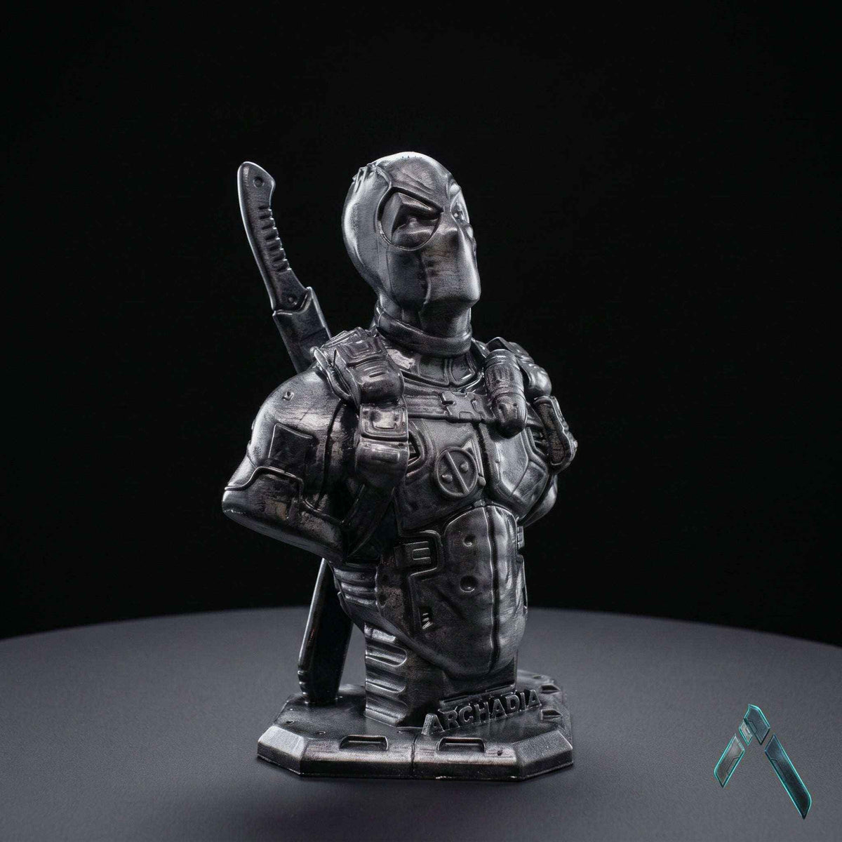 Deadpool Bust Sculpture | Matte Black & Silver Stealth Editions | Marvel Collectible