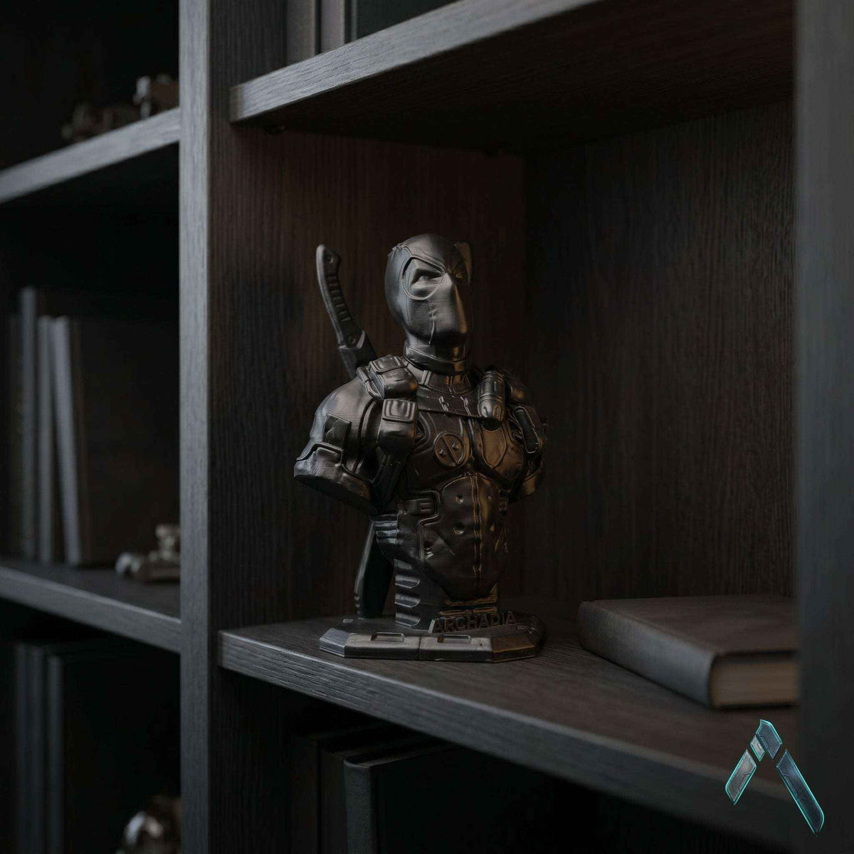Deadpool Bust Sculpture | Matte Black & Silver Stealth Editions | Marvel Collectible