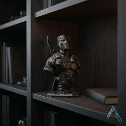 Deadpool Bust Sculpture | Matte Black & Silver Stealth Editions | Marvel Collectible
