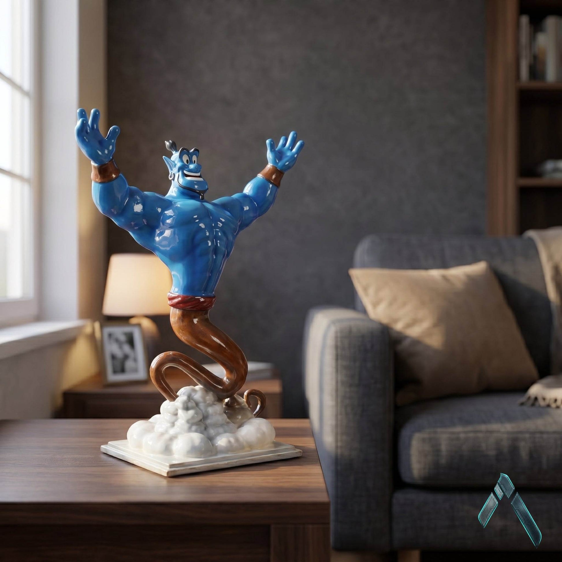 Genie Aladdin Figurine | Glossy Blue Resin | Disney Pop Culture Collectible India